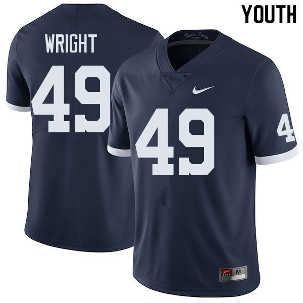 NCAA Nike Youth Penn State Nittany Lions Michael Wright #49 College Football Authentic Navy Stitched Jersey FKO4798ZR